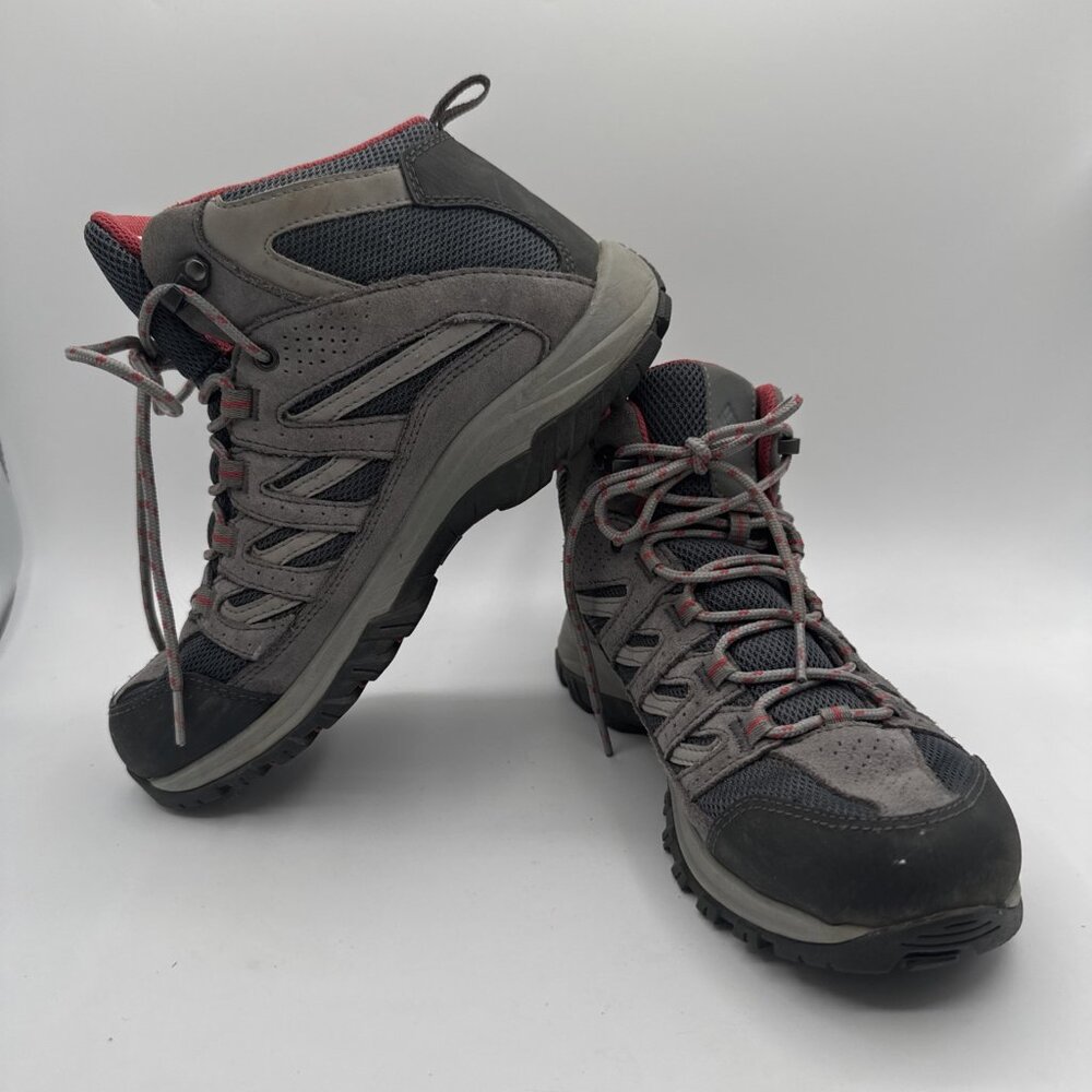 Columbia Boots Womens 8.5 Crestwood Hiking Gray Leather Fabric BL5371-053 Casual - Picture 12 of 12